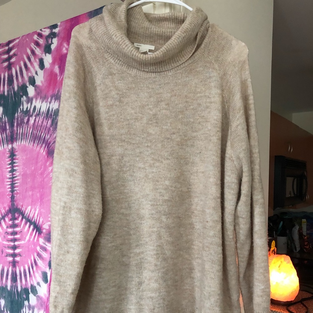 Super oversized cream cowl neck sweater
